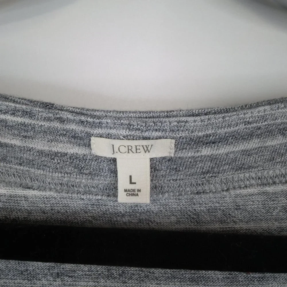 J. Crew Gray Drawstring Cord Waistband Cover Up Cotton Dress Size L